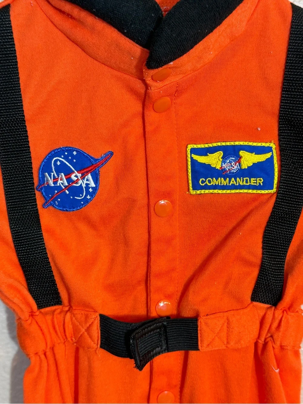 NASA Orange Infant Space Suit Costume - 'Commander' Patch 6-12m